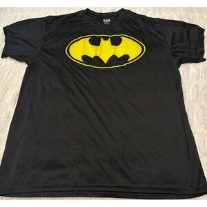 TM & DC Comics Yellow Batman Graphic Logo T-Shirt 100% Polyester Men Size Large